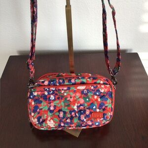 Lug Roundabout Red Wildflower Crossbody Bag